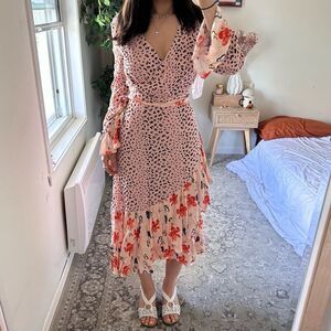 NWT Dark Pink Butterfly cheetah print summer preppy dress